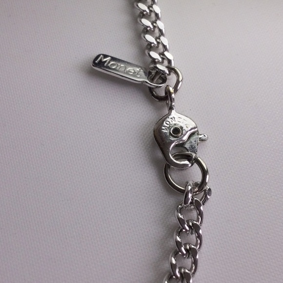 Vintage MONET Long Silver Necklace - Picture 5 of 5